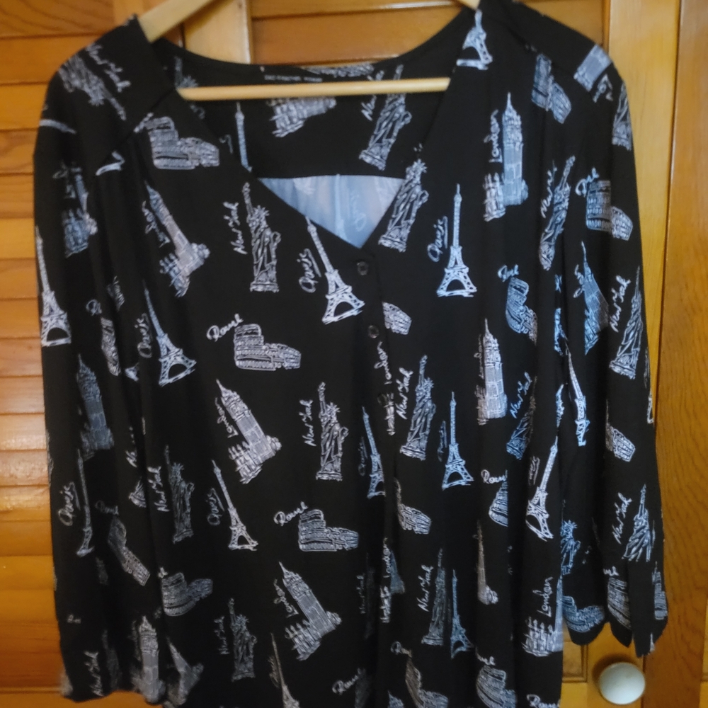 Zac & Rachel Black and White Iconic Print Blouse